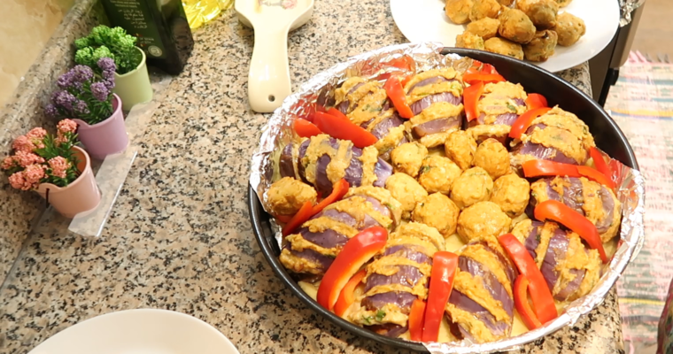 Chicken Stuffed Eggplants /Qeema Bharay Baingan