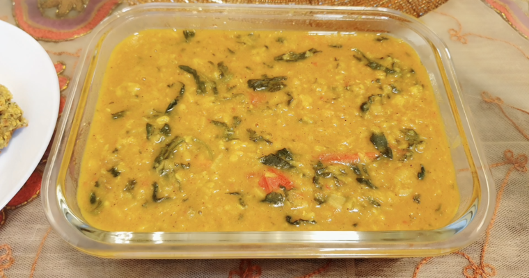 Spinach Tomato Dal (Lentil)