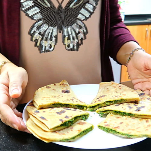 Mooli Patta Stuffed Paratha (Radish Leaves Paratha)