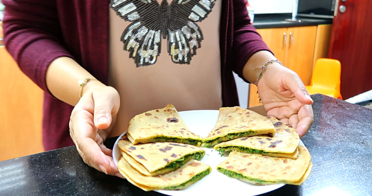 Mooli Patta Stuffed Paratha (Radish Leaves Paratha)