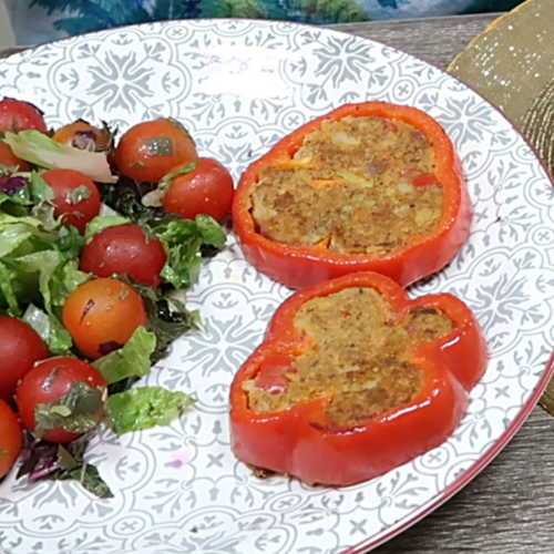 Potato Cutlets in Bell Peppers