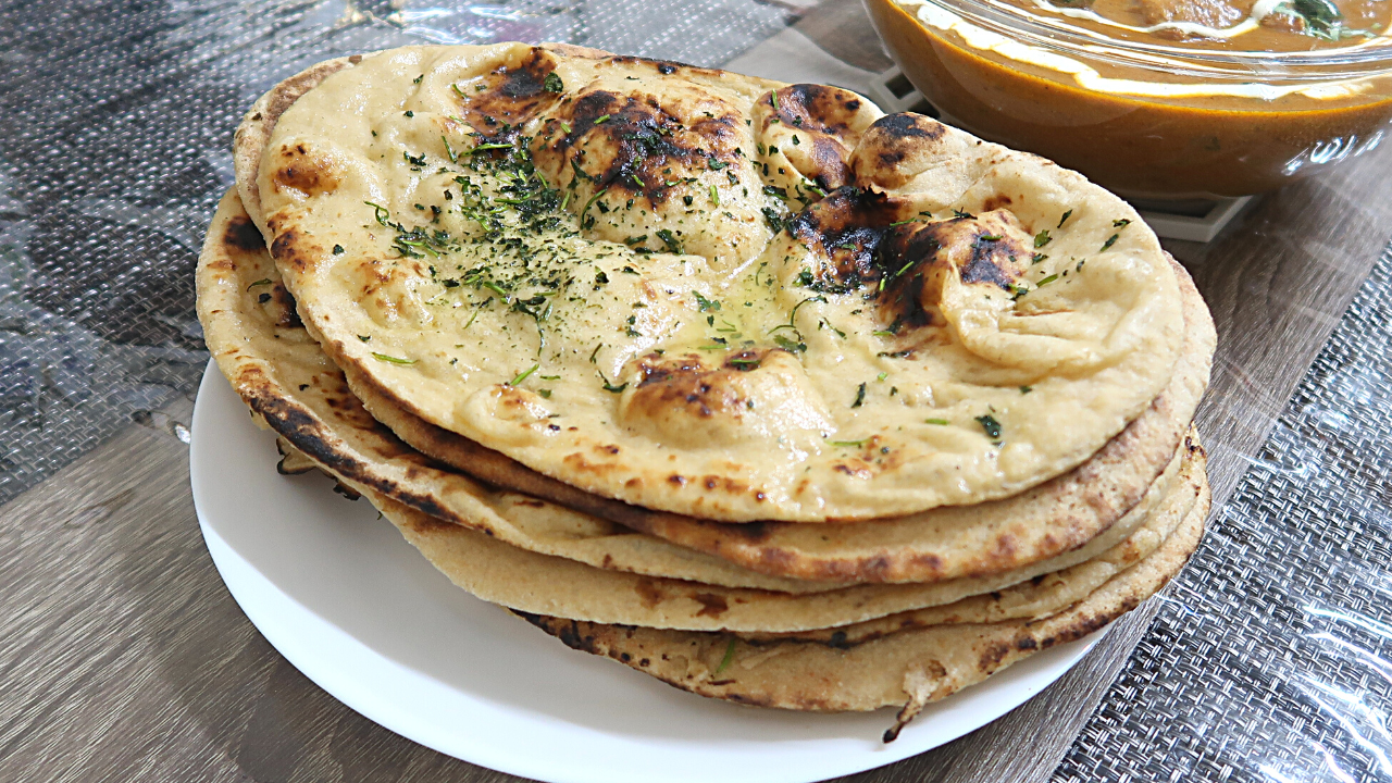 Wheat Kulcha On Stovetop – “On a Non-stick Tawa using Kulcha Glue”