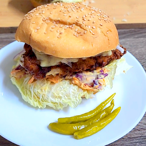 Crunchy Chicken Burgers with Coleslaw