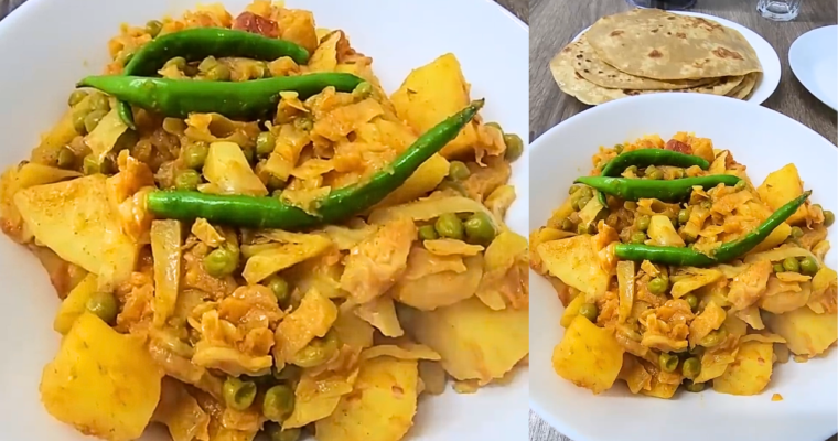 Patta Gobhi and Aloo Sabzi