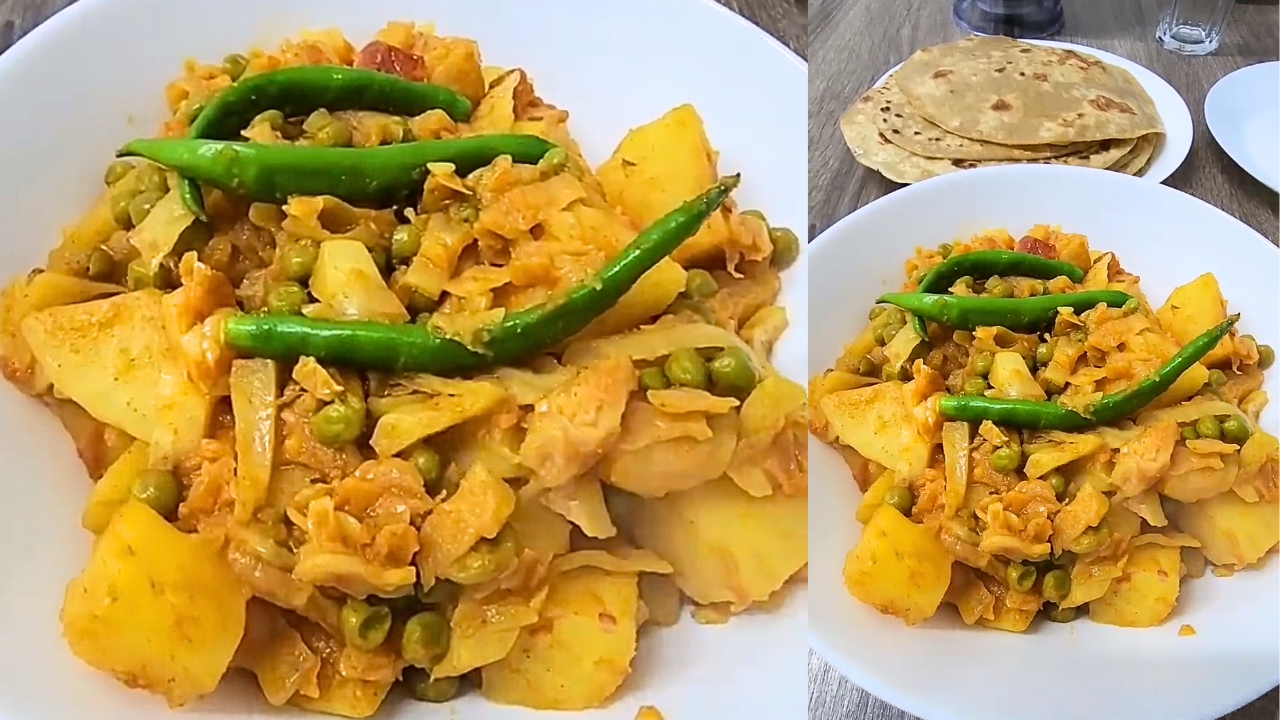 Patta Gobhi and Aloo Sabzi