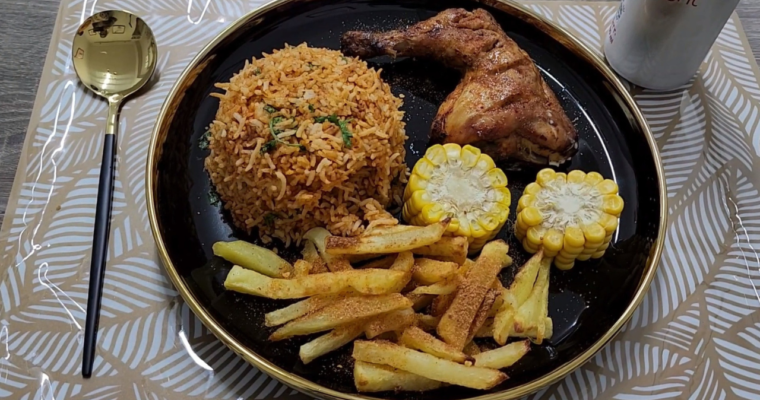 Nando’s Peri Peri Chicken Platter (Peri Peri Chicken, Peri Peri Sauce, Peri Peri Fries Powder and Garlic Rice)